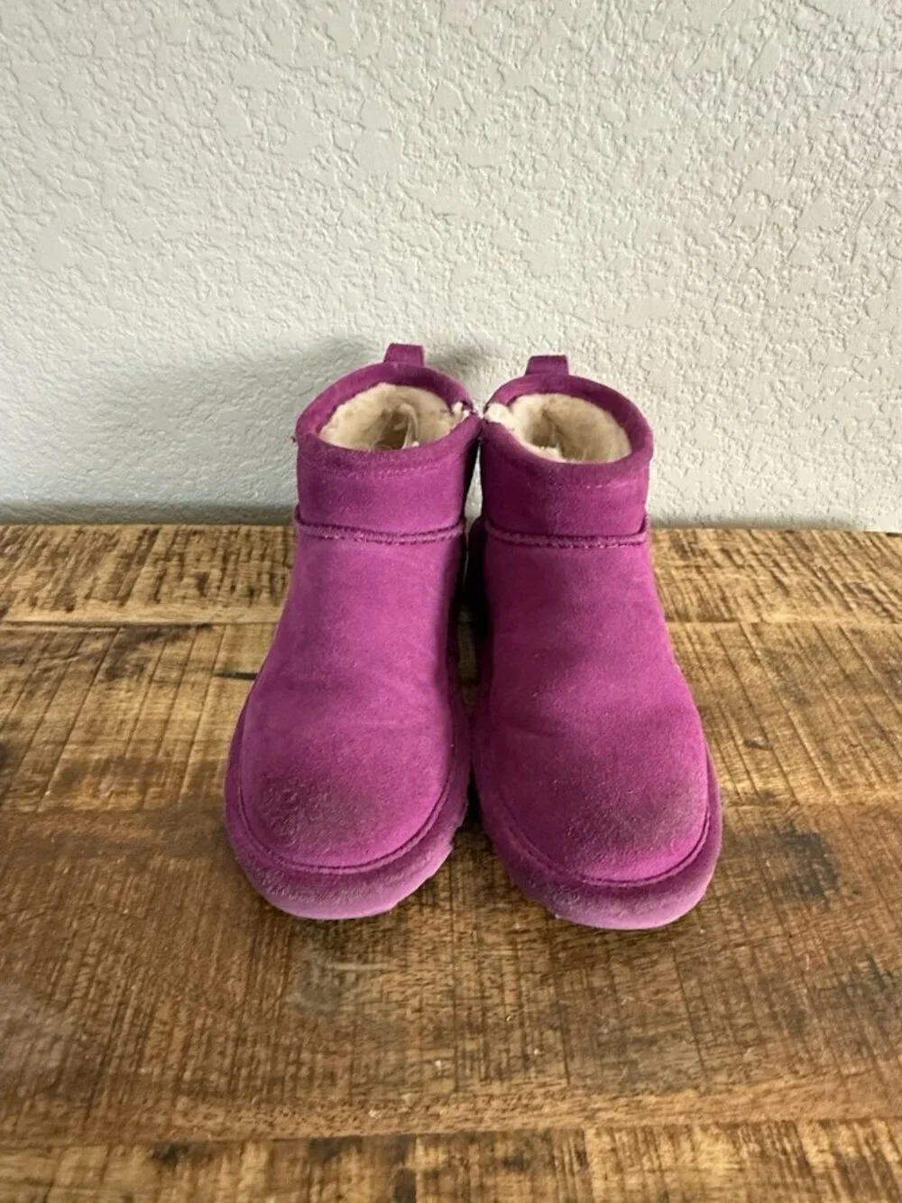 Bearpaw Shorty Youth Youths Ankle High Boots Purple Violet 2 M US Big Kid Medium